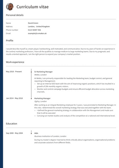 Kies voor template Oxford en maak een professioneel cv